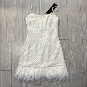 White sparkly mini dress